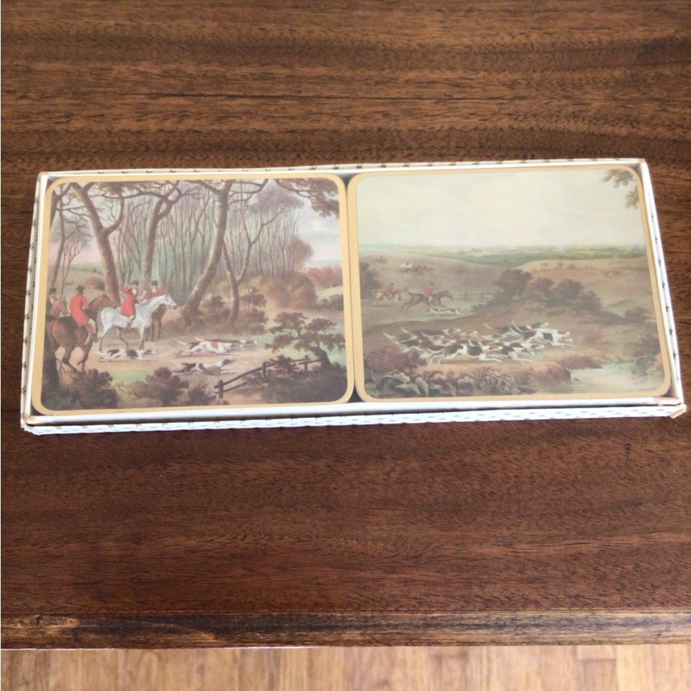 Hunting Scene Coasters Set